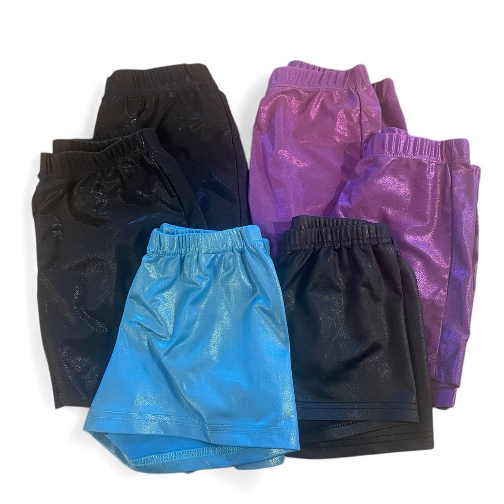 arshiner Kids Shimmer Shorts Set - Black, Purple, Blue - size 140 (9-10 years)